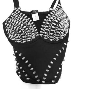 Skull Embellished Crop Tank